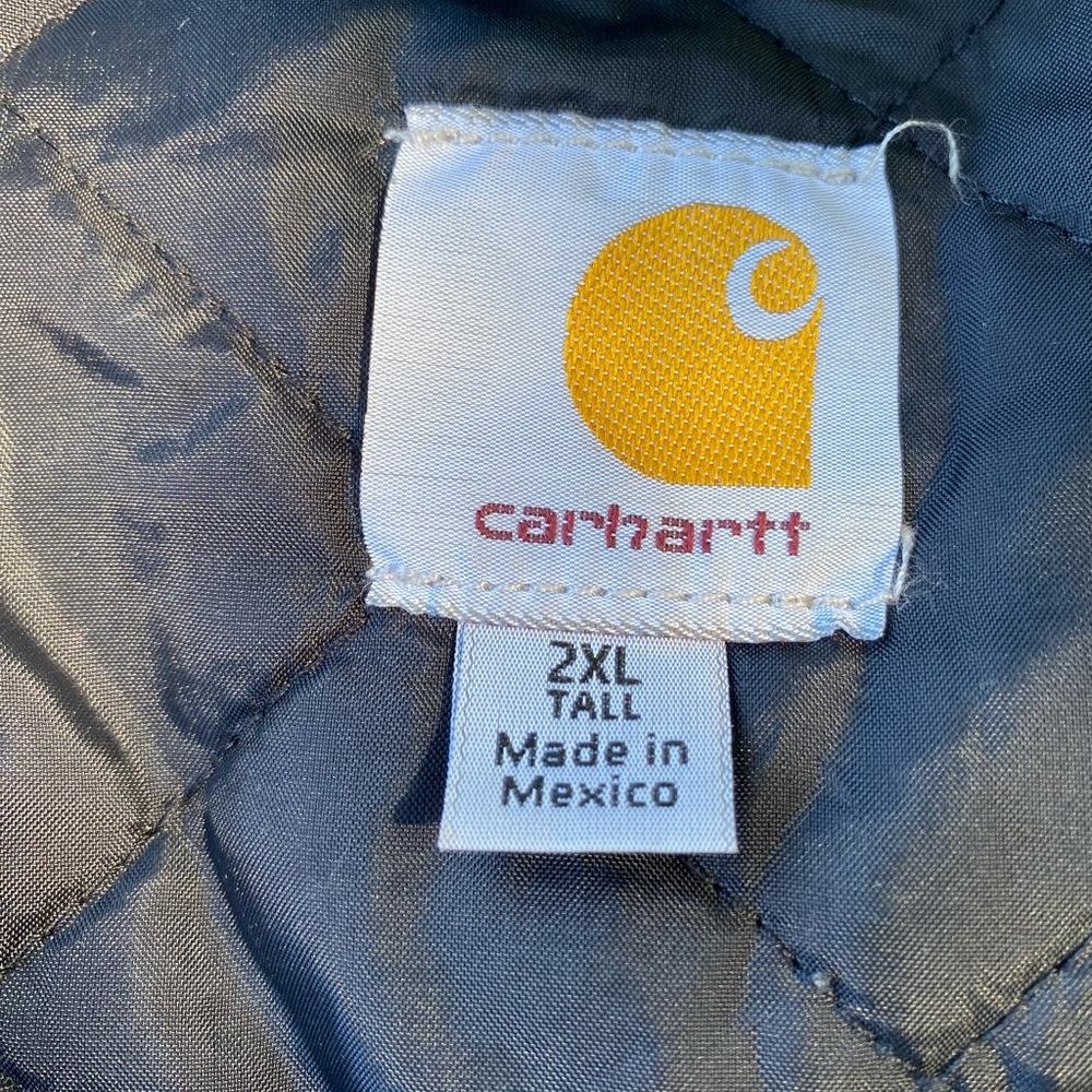 2XL Tall Navy Blue Carhartt Gas Station “Eisenhower” Style Zip-up Work Jacket - Picture 3 of 4